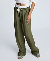 Kenneth Cole Women's Pull-On Wide-Leg Drawstring Pants