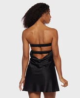 Alex & Sophia Juniors' Open-Back Strapless Dress