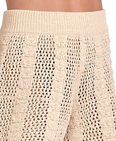 Elan Women's Crochet High-Waisted Pull-On Shorts