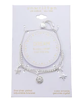 Unwritten Cubic Zirconia and Crystal Celestial Bolo Bracelet