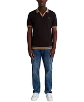 Karl Lagerfeld Paris Men's Textured Johnny Collar Polo Shirt