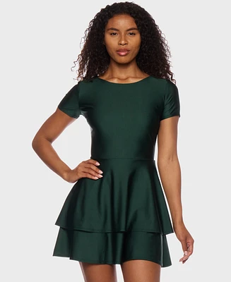 B Darlin Juniors' Cutout-Back Tiered Mini Dress