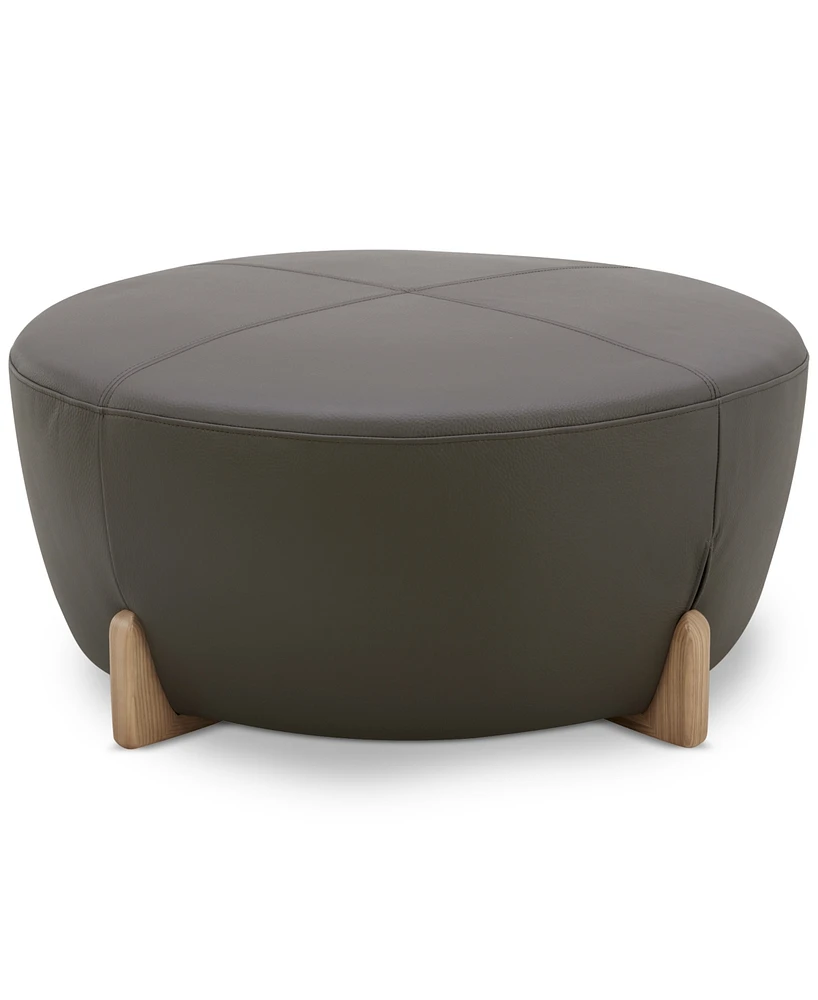 Nierling Leather Ottoman, Exclusively at Macy's