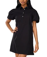 Msk Women's Collared Puff-Sleeve Mini Shift Dress