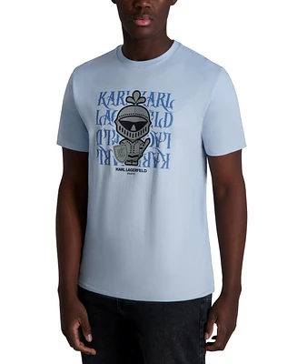 Karl Lagerfeld Paris Men's Gothic Logo Armor Graphic T-Shirt