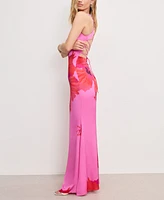 Good American Women's Satin Lace-Up Maxi Dress