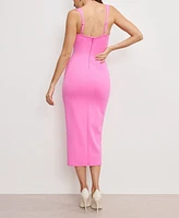 Good American Women's Scuba Sweetheart Midi Dress