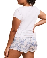 Adore Me Plus Kassie Short Sleeve T-shirt & Pant Set