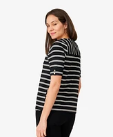 Cable & Gauge Women's Stripe Boatneck Top