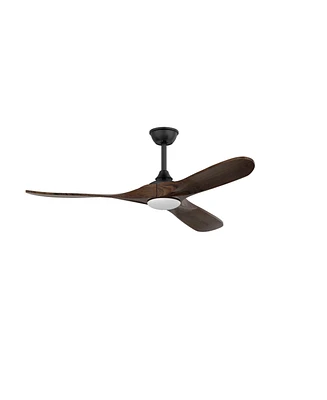 60 inch lighted ceiling fan, indoor and outdoor use, with remote control, reversible Dc motor, noiseless, suitable for bedroom, living room, terrace,
