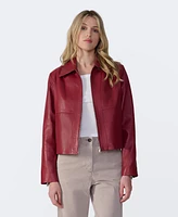 Furniq Uk Women's Classic Leather Jacket, Created for Macy's