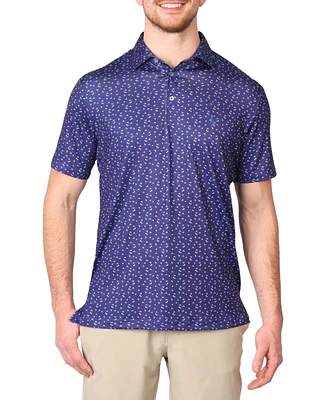 Tailorbyrd Men's Pin Flags Printed Performance Polo