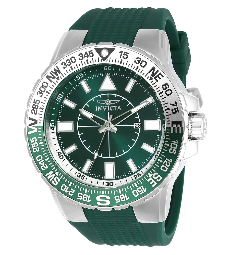 Invicta Men's 21622 Aviator Quartz 3 Hand Green Dial Watch