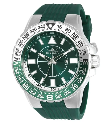 Invicta Men's 21622 Aviator Quartz 3 Hand Green Dial Watch