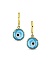 Bling Jewelry Set of 2 Spiritual Protection Blue Nazar Evil Eye Dangle Earrings Gold Plated Silver