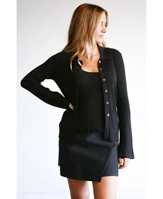 Able Women's Serena Rib-Knit Cardigan