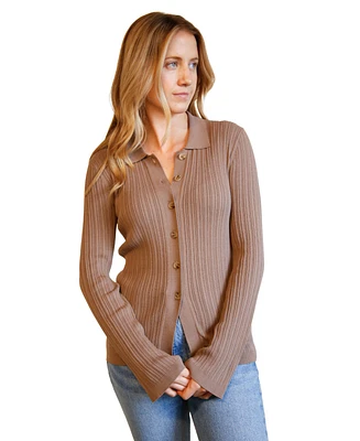 Able Women's Serena Rib-Knit Cardigan