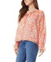Sam Edelman Women's Kelsie Pop Over Blouse Top