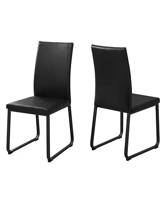 Two Upholstered Faux Leather Dining Side Chairs for Stylish Home Dining