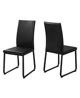 Two Upholstered Faux Leather Dining Side Chairs for Stylish Home Dining
