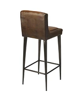 Industrial Wood and Iron Bar Stool for Stylish Counter Seating