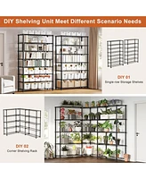 Hausource 5 Tier Wide Wire Shelving 88.5"W Adjustable Storage Shelves Garage Pantry