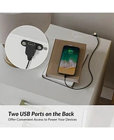 Jonas Modern 2-Drawers Nightstand with Usb 2 Ports