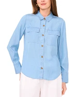 Vince Camuto Women's Flap-Pocket Utility Shirt