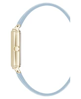 Anne Klein Women's Quartz Casual Light Blue Polyurethane Leather and Gold-Tone Metal Alloy Watch, 25mm