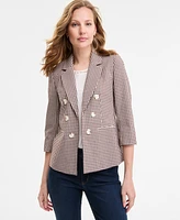 Jones New York Women's Checkered Open-Front Jacket