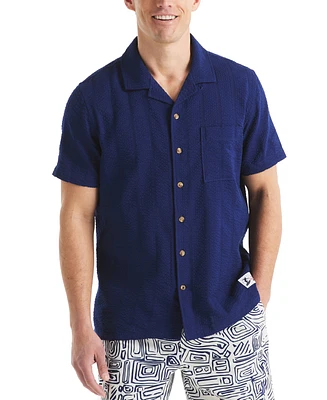 Beach Boys x Nautica Men's Seersucker Camp Short-Sleeve Shirt