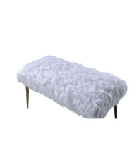 Plush Upholstered Faux Fur Bench – Modern Accent Seating for Bedroom or Entryway