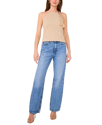 Vince Camuto Women's Solid-Color Tie-Neck Knit Halter Top