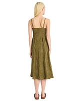 Luxely Women's Square-Neck A-Line Midi Dress