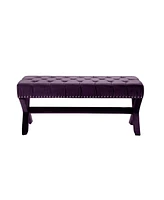 Upholstered Velvet Bench – Elegant Bedroom or Entryway Seating with Soft Cushion and Sturdy Frame