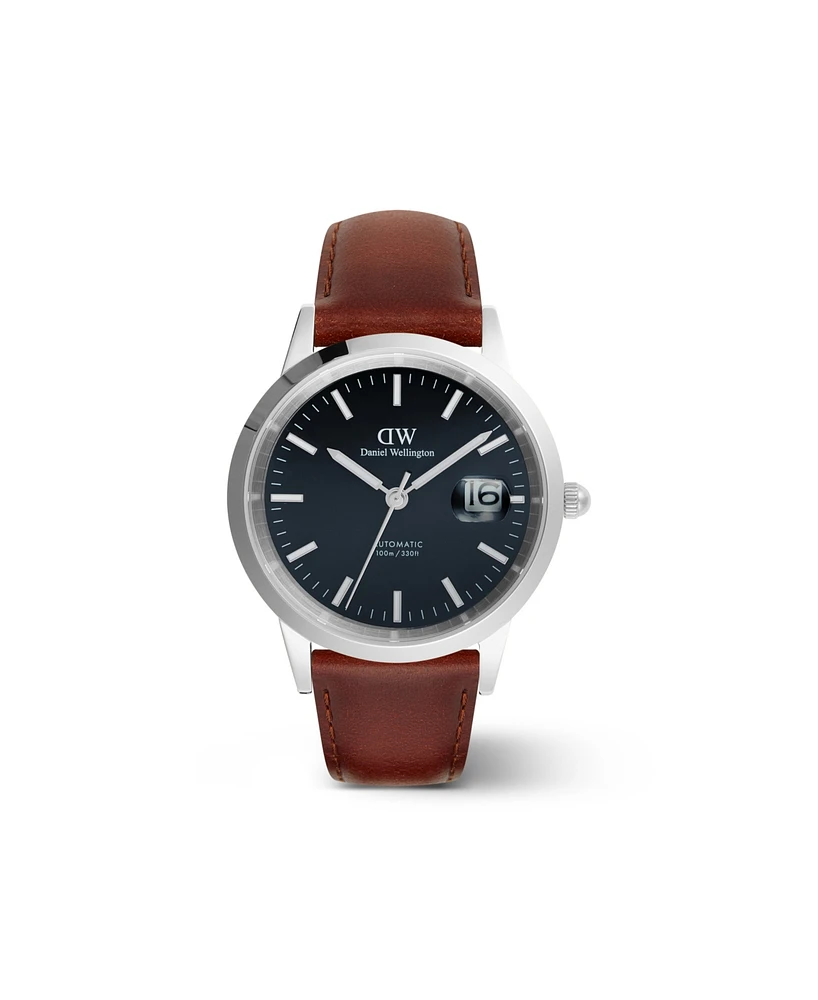 Daniel Wellington Men's Automatic Brown Leather Watch, 40mm