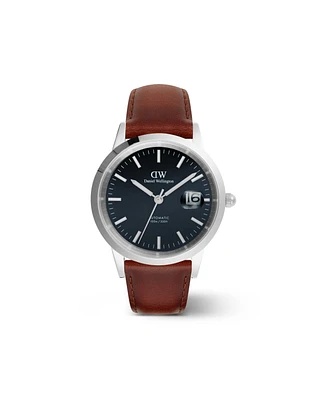 Daniel Wellington Men's Automatic Brown Leather Watch, 40mm