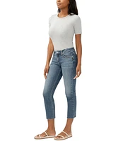Silver Jeans Co. Women's Elyse Mid-Rise Comfort-Fit Ankle Straight-Leg
