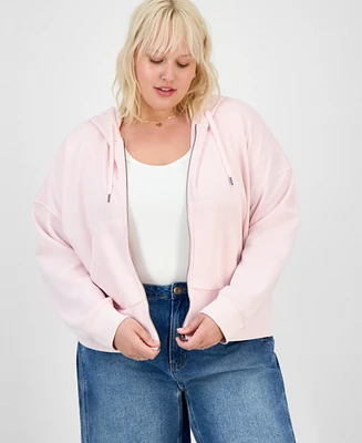 Hippie Rose Trendy Plus Zip-Front Hoodie