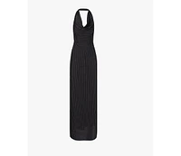 WeWoreWhat Women's Cowl Halter Maxi Dress