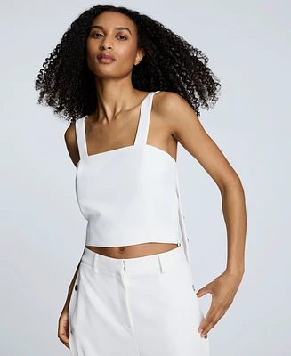 Kenneth Cole Women's Cropped Sleeveless Bustier Top