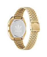 adidas Unisex Digital Gold-Tone Stainless Steel Watch, 36mm