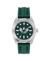 adidas Unisex Analog Green Silicone Watch, 44mm