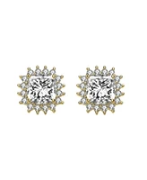 Classy 10MM Halo Square Stud Earrings