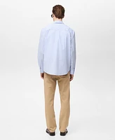 Mango Men's Cotton Regular-Fit Striped Shirt