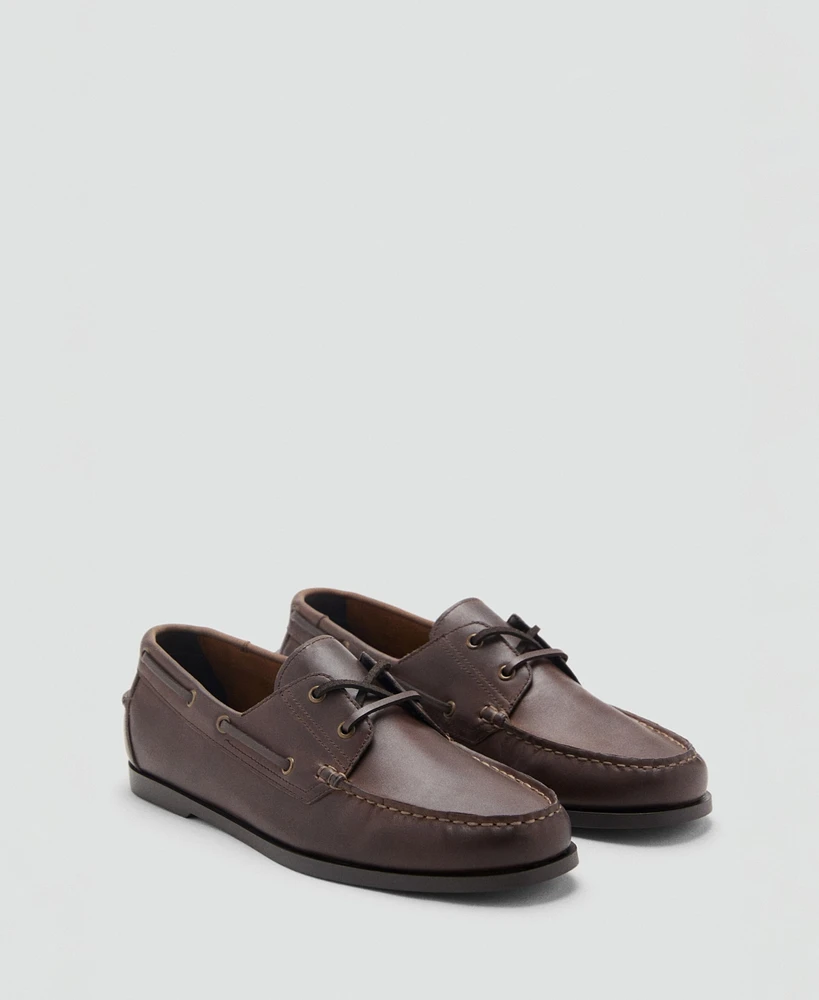 Mango Men's Leather Nautical Shoes