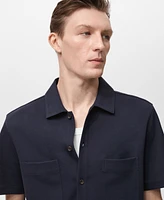 Mango Men's Chest-Pocket Cotton Shirt