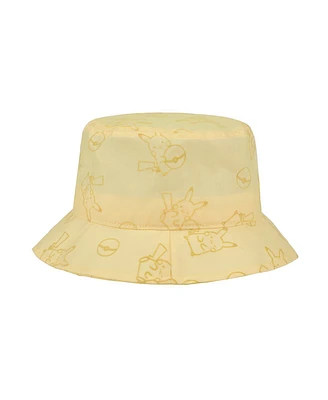 Pokemon Men's Pikachu All-Over Print Adult Natural Bucket Hat