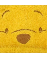 Winnie the Pooh Men's Character Face Yellow Fuzzy Yarn Cuff Beanie With 3D Ears