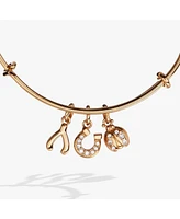 St Patricks Day Bangle Bracelet Love And Luck Muli Charm